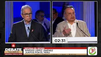 Debate técnico: Vladimiro Huaroc (Fuerza Popular) y Sinesio López (Juntos por el Perú) enfrentan posturas sobre reforma del Estado