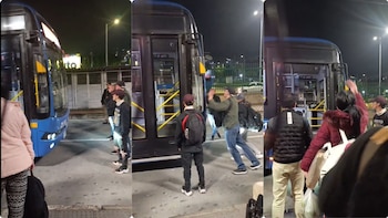 Conductor de bus del Sitp le lanzó el vehículo encima a un grupo de usuarios que estaban protestando: todo quedó en video