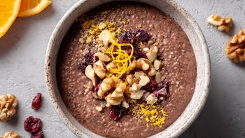 Pudin de chía y chocolate,