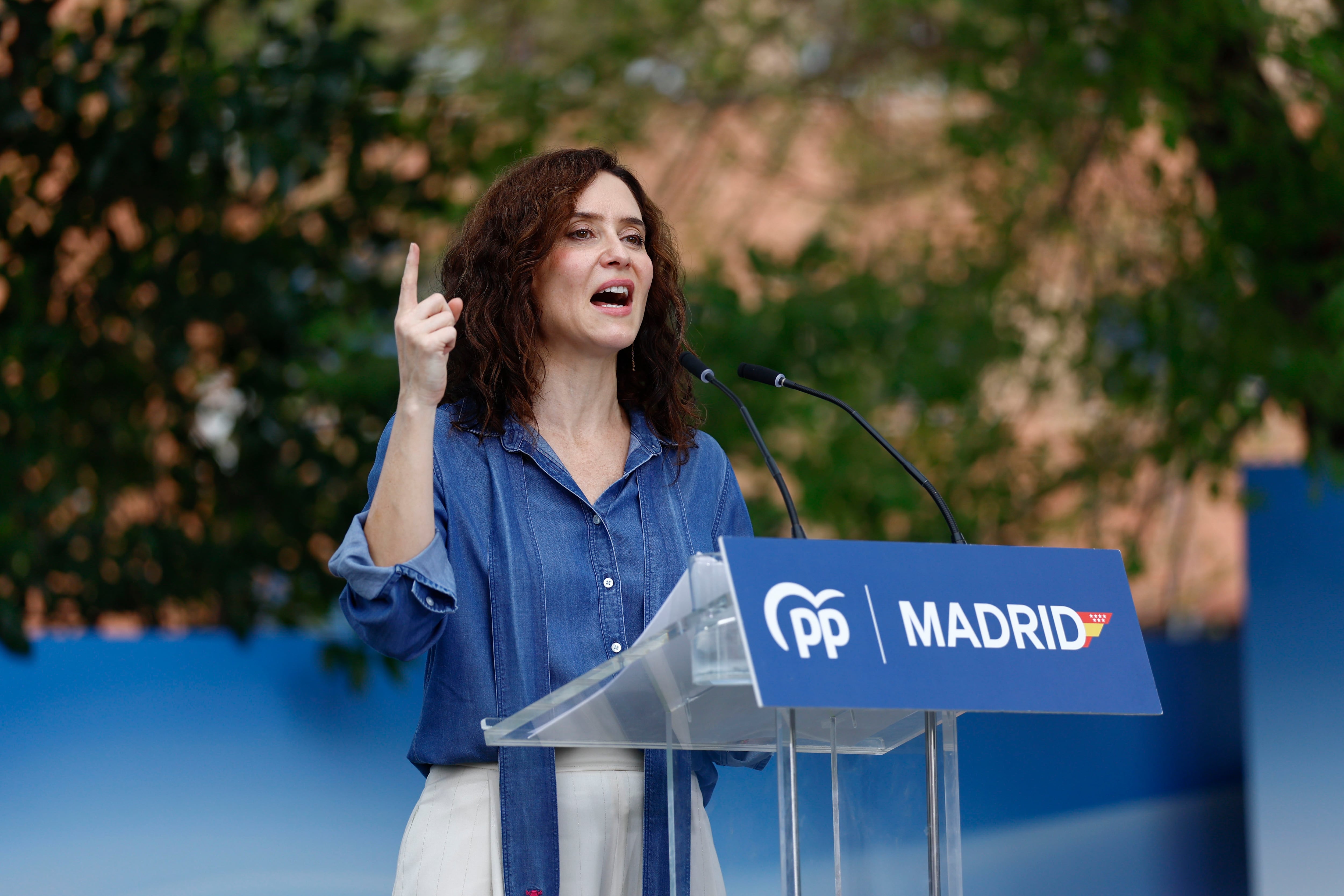 Isabel Díaz Ayuso durante el acto de inicio del curso político del PP de Madrid celebrado este sábado en Getafe (EFE/Rodrigo Jiménez)