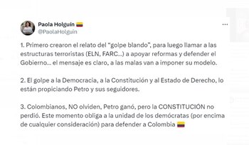 Paola Holguín denuncia intento de