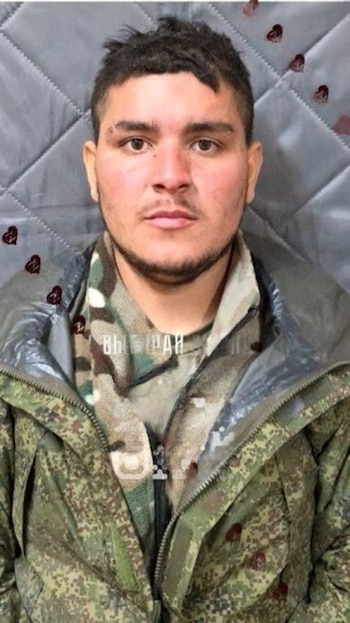 William Andrés Gallego Orozco, exmilitar colombiano de 24 años que fue capturado en Ucrania por integrantes del ejército ruso - crédito @MyLordBebo/X