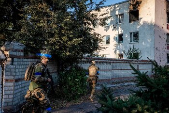 Los soldados ucranianos en la