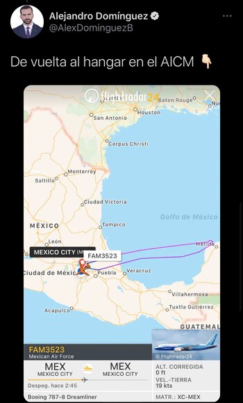 La aeronave despegó del Aeropuerto
