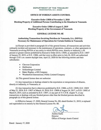 El Departamento del Tesoro informó