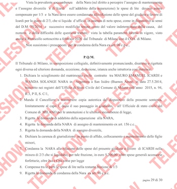 Sentencia de divorcio Mauro Icardi y Wanda Nara