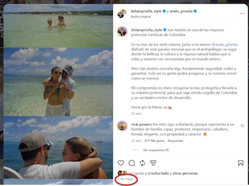 Este es el video original del viaje a San Andrés entre Abelardo de la Espriella y Ana Lucía Pineda - crédito @analu_pineda/Instagram