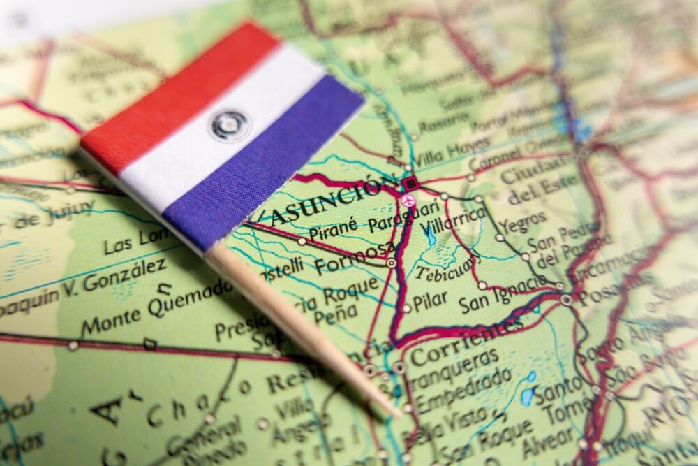 Mapa de Paraguay (Shutterstock)