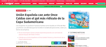 Así tituló el portal deportivo