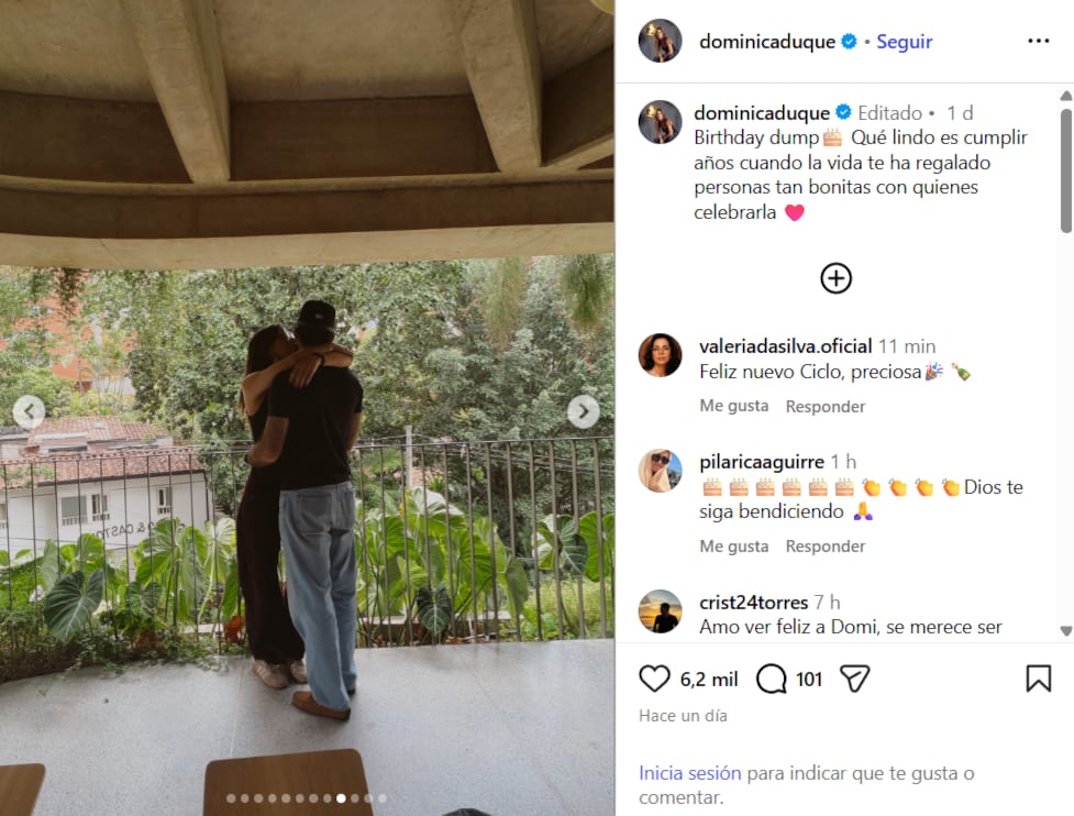 La fotografía con la que Dominica Duque confirmó su relación, pero mantiene en secreto la identidad - crédito @dominicaduque/IG