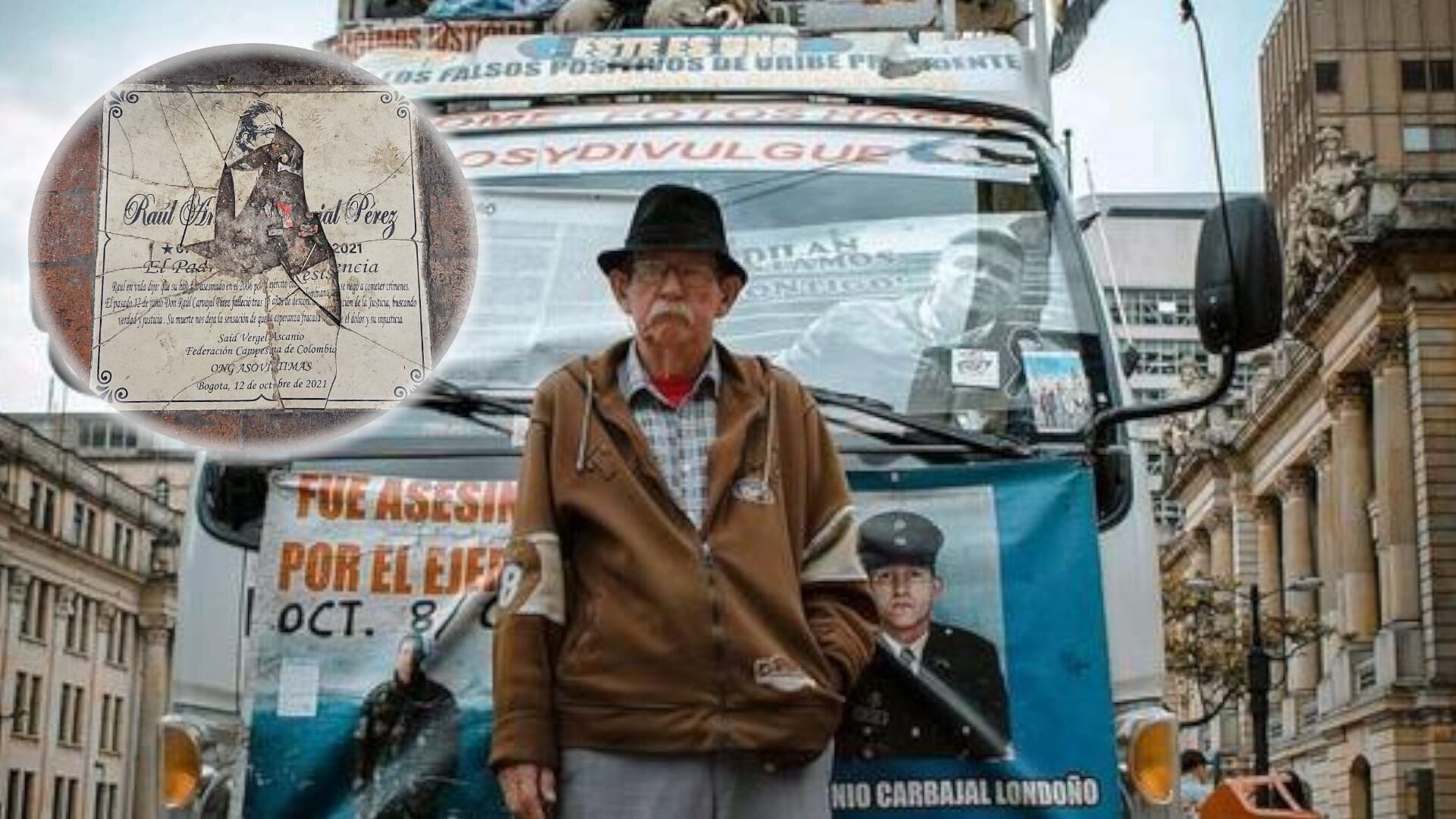 Don Raúl encaró al entonces presidente Álvaro Uribe Vélez y lo responsabilizó, con voz temblorosa pero firme, por la muerte de su hijo, una de las miles de víctimas de los llamados falsos positivos - crédito Movice