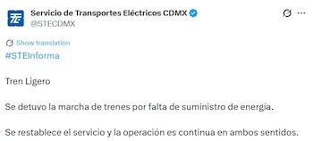 Las autoridades del transporte actuaron lo más pronto posible para reestablecer el servicio.