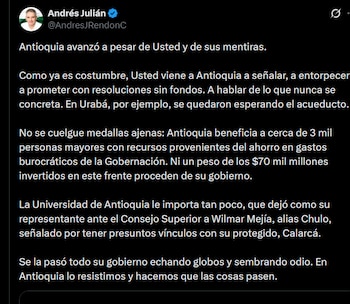 Andrés Julián Rendón - crédito @AndresJRendonC/X