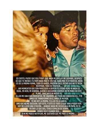 El posteo de Gianinna Maradona