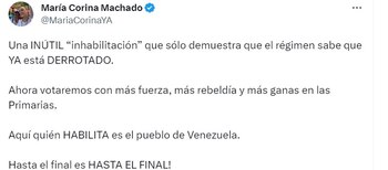 María Corina Machado aseguró que