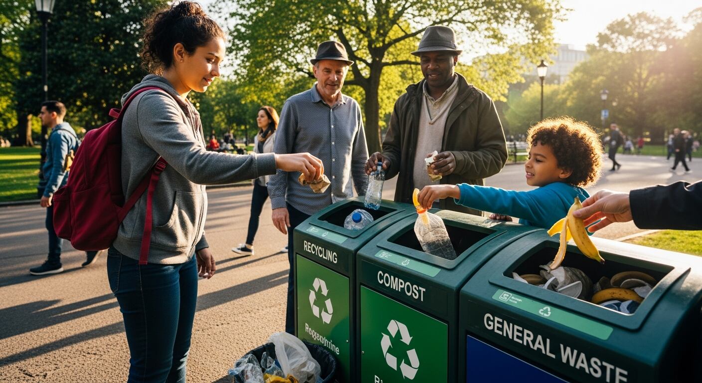El proceso de reciclaje estadounidense comprende recolección, procesamiento y remanufacturación, transformando papel, cartón, vidrio y plásticos descartados en nuevos productos (Imagen Ilustrativa Infobae)