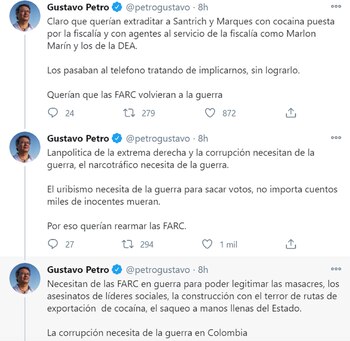 Publicaciones de Gustavo Petro en