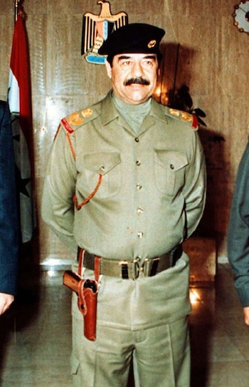 El dictador Saddam Hussein mientras