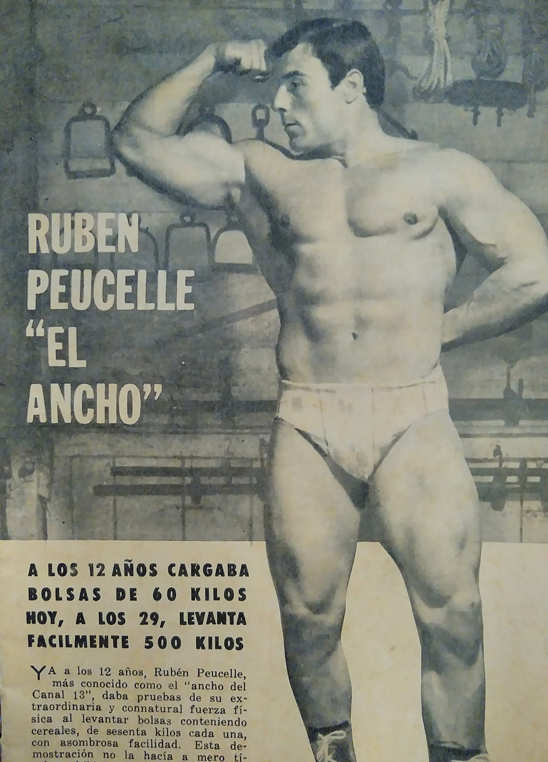 Ruben Peucelle en sus inicios dedicado al fisicoculturismo