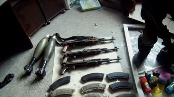 Arsenal encontrado en el centro