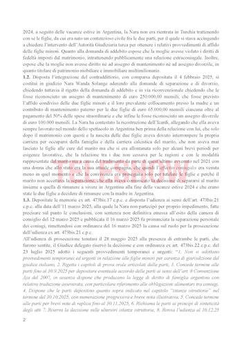 Un documento judicial con texto impreso en italiano referente a un proceso legal. El número de página dos se visualiza en la parte inferior
