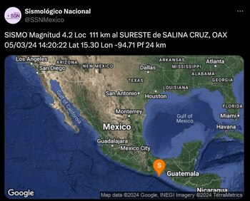 Se registró sismo en Salina