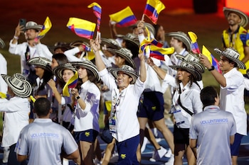 Colombia estuvo con el sombrero vueltiao como símbolo nacional en la inauguración de los Juegos en Santo Domingo, República Dominicana-crédito Rodrigo Sura/EFE