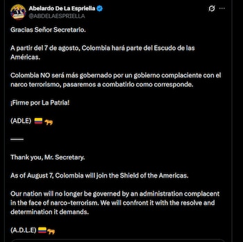 Abelardo de la Espriella - crédito @ABDELAESPRIELLA/X
