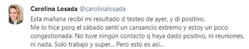 El mensaje de Carolina Losada