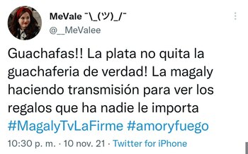 Usuarios critican a Magaly Medina por hacer enlace abriendo regalos de Cassandra Sánchez de La Madrid. (Foto: Twitter)