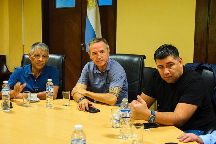 Los cotitulares de la CGT Octavio Argüello, Jorge Sola y Cristian Jerónimo