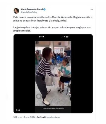 María Fernanda Cabal y sus críticas a Laura Sarabia