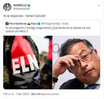 Marbelle generó revuelo en redes sociales tras volver a arremeter contra Gustavo Petro y sus votantes (@Marbelle30/Twitter)
