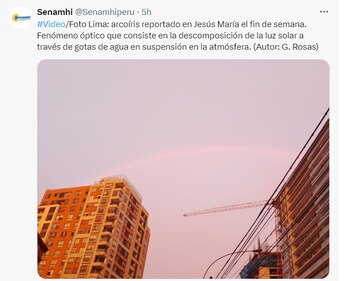 Publicación del Senamhi en la