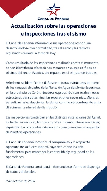 Las inspecciones técnicas detectaron daños menores en cuatro edificios de oficinas del sector Pacífico. (Cortesía: Canal de Panamá)