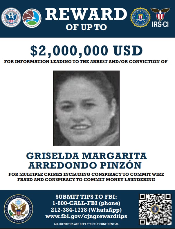 Griselda Margarita Arredondo Pinzón, contadora del CJNG. (Departamento de Justicia)
