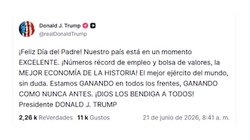 Uma captura de tela da postagem Social Truth de Donald J. Trump, mostrando seu nome, perfil, texto e data de 21 de junho de 2026
