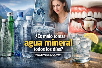 El consumo diario de agua mineral puede ser seguro en personas sanas, pero expertos recomiendan moderarlo y revisar su contenido de sodio para evitar posibles efectos en la salud digestiva y cardiovascular