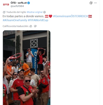 Los aficionados de Austria apoyaron a su Selección antes de su partida rumbo al Kansas City Stadium. (X/ @oefb1904)