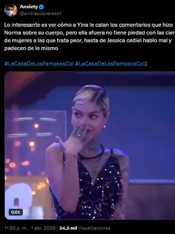 Críticas a Yina Calderón por