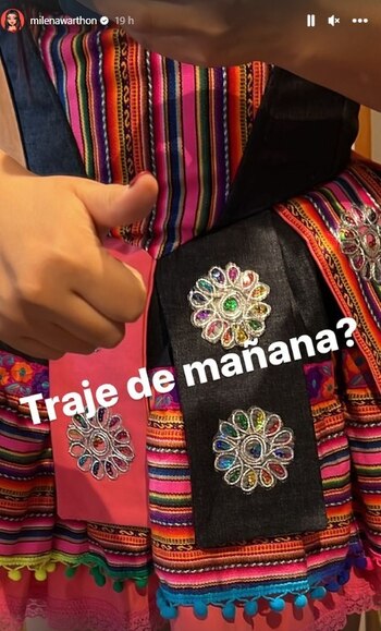 Milena Warthon y el traje que llevará en su segundo show de Viña del Mar. (Instagram)