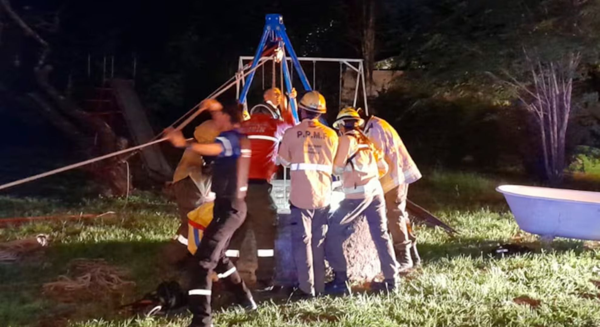 El momento en el que montaron el operativo de rescate (Gentileza: El Doce.tv)