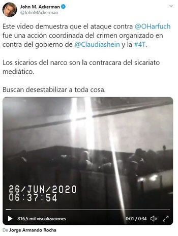 Tuit de John Ackerman donde