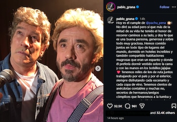 El emotivo posteo de Pablo Granados a su amigo y compañero de décadas por su cumpleaños (Instagram)