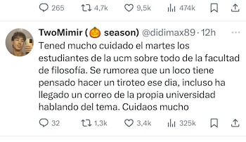 Tuit que asegura que el