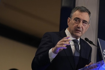 El presidente del PNV, Aitor Esteban, en un desayuno informativo en Bilbao (H. Bilbao - Europa Press)