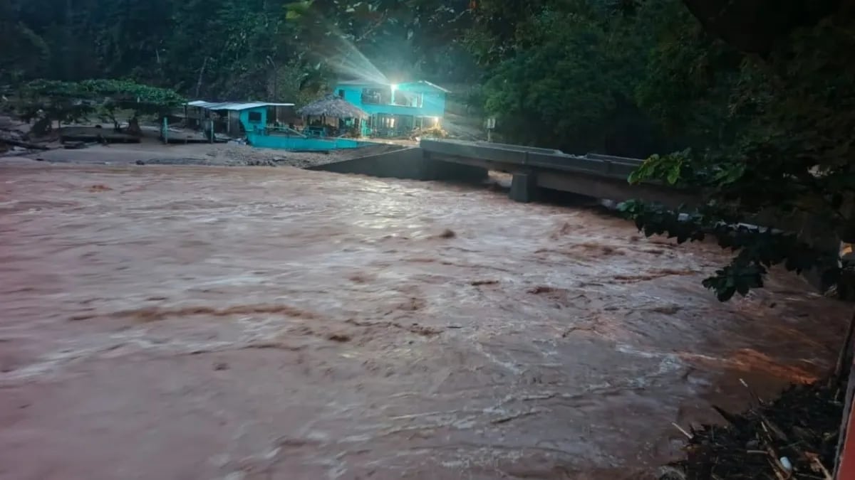 La creciente destruyó un puente y dejó aisladas a 160 familias en Valdivia. - Crédito Bomberos de Valdivia
