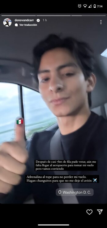 Donovan Carrillo presume voto, esperó