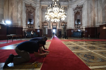Preparativos en el Congreso de la Nacion previos a la 139 Asamblea Legislativa SF