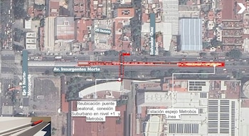 Así sería la reubicación del puente peatonal Buenavista del Metrobús para mejorar movilidad en la terminal (Captura YouTube SNT: Movilidad Urbana)